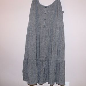Grey baby doll dress with slender sleeves